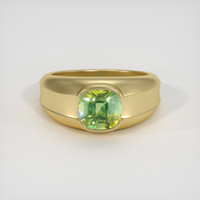 5.17 Ct. Yellowish Green Sapphire Ring, 18K Yellow Gold 1