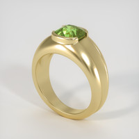 5.17 Ct. Yellowish Green Sapphire Ring, 18K Yellow Gold 2
