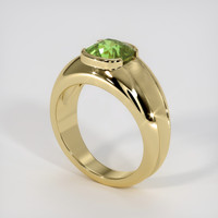5.17 Ct. Yellowish Green Sapphire Ring, 18K Yellow Gold 2