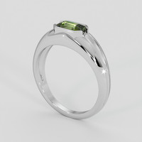 0.68 Ct. Yellowish Green Sapphire Ring, Silver 2