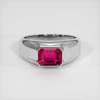 1.62 Ct. Pinkish Red Ruby Ring, 10K White Gold 1