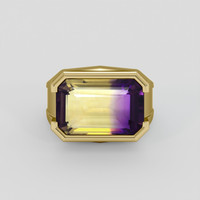 10.29 Ct. Bi Color Ametrine Ring, 10K Yellow Gold 1