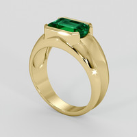1.93 Ct. Emerald Ring, 18K Yellow Gold 2
