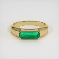 1.32 Ct. Emerald Ring, 18K Yellow Gold 1