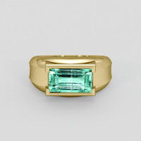 3.72 Ct. Emerald Ring, 18K Yellow Gold 1