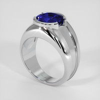 3.79 Ct. Blue Sapphire Ring, 10K White Gold 2