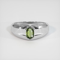 1.00 Ct. Green Sapphire Ring, 14K White Gold 1