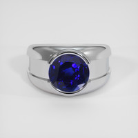 3.79 Ct. Blue Sapphire Ring, 18K White Gold 1