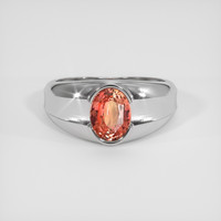 2.69 Ct. Padparadscha Sapphire Ring, 18K White Gold 1