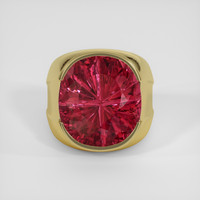 22.49 Ct. Reddish Pink Rubellite Tourmaline Ring, 10K Yellow Gold 1