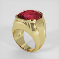 22.49 Ct. Reddish Pink Rubellite Tourmaline Ring, 10K Yellow Gold 2