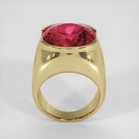 22.49 Ct. Reddish Pink Rubellite Tourmaline Ring, 10K Yellow Gold 3