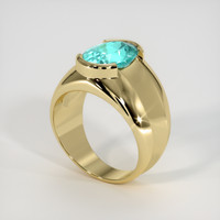 2.86 Ct. Greenish Blue Paraiba Tourmaline Ring, 10K Yellow Gold 2