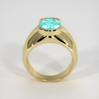 2.86 Ct. Greenish Blue Paraiba Tourmaline Ring, 10K Yellow Gold 3