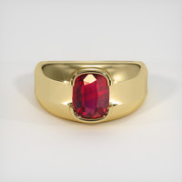 2.03 Ct. Purplish Red Ruby Ring, 10K Yellow Gold 1