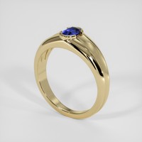 0.65 Ct. Blue Sapphire Ring, 14K Yellow Gold 2