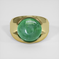 6.53 Ct. Green Jade Ring, 18K Yellow Gold 1