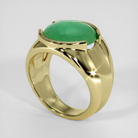 6.53 Ct. Green Jade Ring, 18K Yellow Gold 2