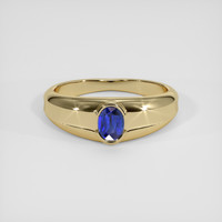 0.65 Ct. Blue Sapphire Ring, 18K Yellow Gold 1