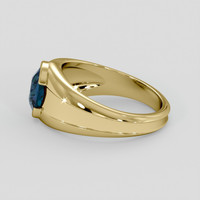 3.02 Ct. Greenish Blue Sapphire Ring, 18K Yellow Gold 4