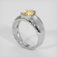 3.02 Ct. Orangish Yellow Sapphire Ring, Platinum 950 2