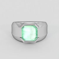 4.16 Ct. Emerald Ring, Silver 1
