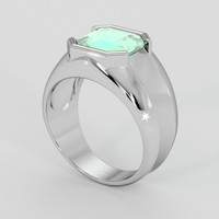 4.16 Ct. Emerald Ring, Silver 2