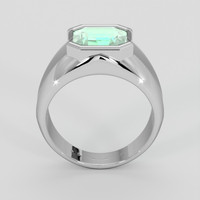 4.16 Ct. Emerald Ring, Silver 3