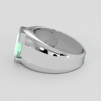 4.16 Ct. Emerald Ring, Silver 4