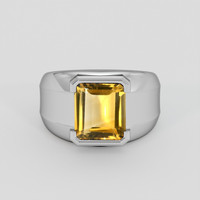 4.84 Ct. Orangish Yellow Citrine Ring, Silver 1