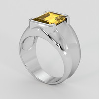 4.84 Ct. Orangish Yellow Citrine Ring, Silver 2