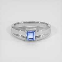 0.76 Ct. Blue Sapphire Ring, Silver 1