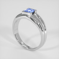 0.76 Ct. Blue Sapphire Ring, Silver 2