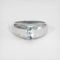 1.06 Ct. Greyish Blue Sapphire Ring, 10K White Gold 1