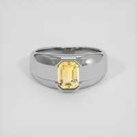 3.02 Ct. Orangish Yellow Sapphire Ring, 14K White Gold 1