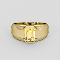 3.02 Ct. Orangish Yellow Sapphire Ring, 14K Yellow Gold 1