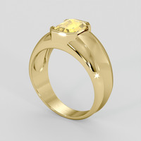 3.02 Ct. Orangish Yellow Sapphire Ring, 14K Yellow Gold 2