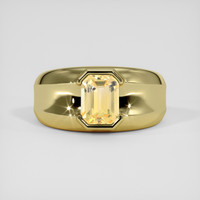 3.02 Ct. Orangish Yellow Sapphire Ring, 18K Yellow Gold 1