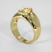 3.02 Ct. Orangish Yellow Sapphire Ring, 18K Yellow Gold 2