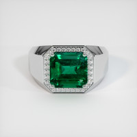 6.64 Ct. Emerald Ring, Platinum 950 1