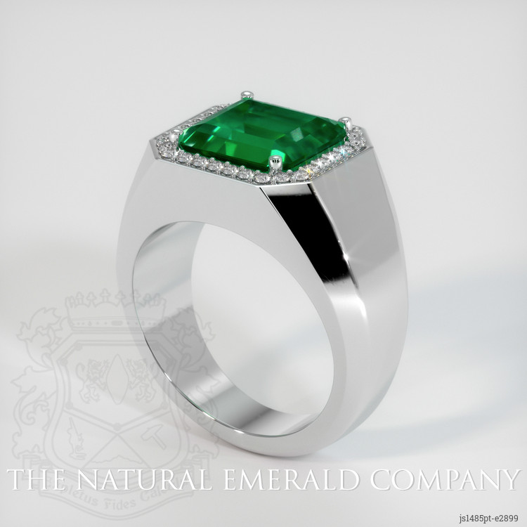 Men's Emerald Ring 6.64 Ct. Platinum 950 | The Natural Emerald Company