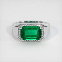 8.22 Ct. Emerald Ring, Platinum 950 1