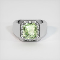 7.60 Ct. Green Sapphire Ring, Platinum 950 1