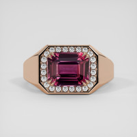7.18 Ct. Reddish Pink Sapphire Ring, 18K Rose Gold 1