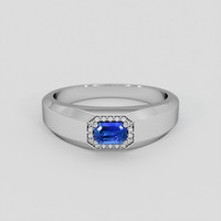 0.82 Ct. Blue Sapphire Ring, Silver 1