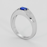 0.82 Ct. Blue Sapphire Ring, Silver 2
