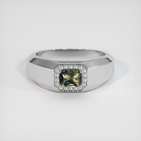 0.97 Ct. Yellowish Green Sapphire Ring, 10K White Gold 1
