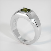 0.97 Ct. Yellowish Green Sapphire Ring, 10K White Gold 2