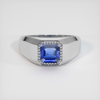 1.70 Ct. Blue Sapphire Ring, 14K White Gold 1