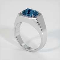 2.93 Ct. Sapphire Ring, 14K White Gold 2
